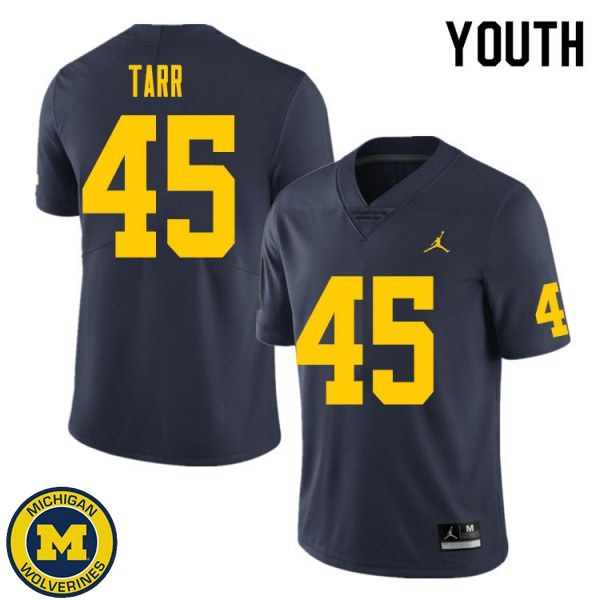 Youth Michigan Wolverines #45 Greg Tarr Navy Fashion Player Jersey